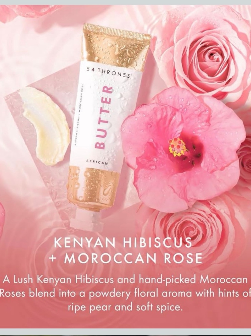 54 Thrones Butter Body Cream - Kenyan Hibiscus & Moroccan Rose - Picture 2 of 4